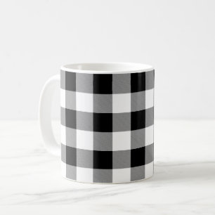 Mug Chèque de bison noir et blanc