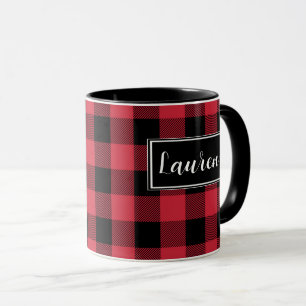 Mug Chèque de bison rouge personnalisé Musique séchée