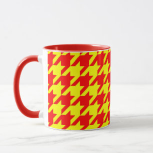 Mug Chèque en plan rouge jaune pied