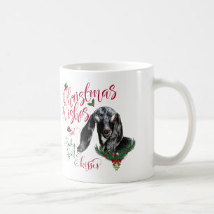 Mug CHÈQUE   Noël Voeux Bébé Chèvre Baisers Nubian