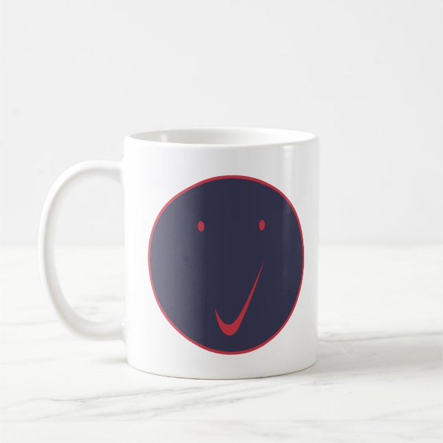 Mug Chèque - Tic, Rouge/Bleu. (Gauche)