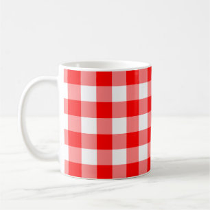 Mug Chèques de grande taille en rouge et blanc En vich
