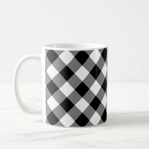 Mug Chèques en diagonales en noir et blanc de grande t