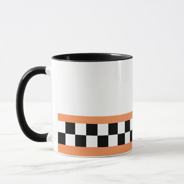 Mug chèques rayés cantaloup (Gauche)