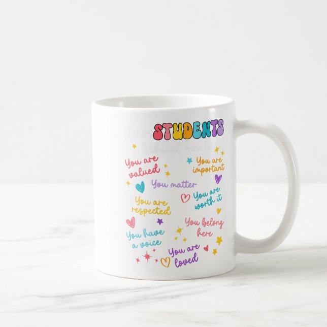 Mug Cher élève derrière moi Appréciation de l'enseigna (Droite)
