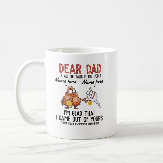 Mug Cher papa de toutes les boules du monde Chemise (Gauche)