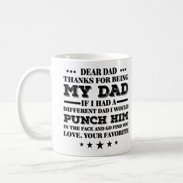 Mug Cher père Humour drôle (Gauche)