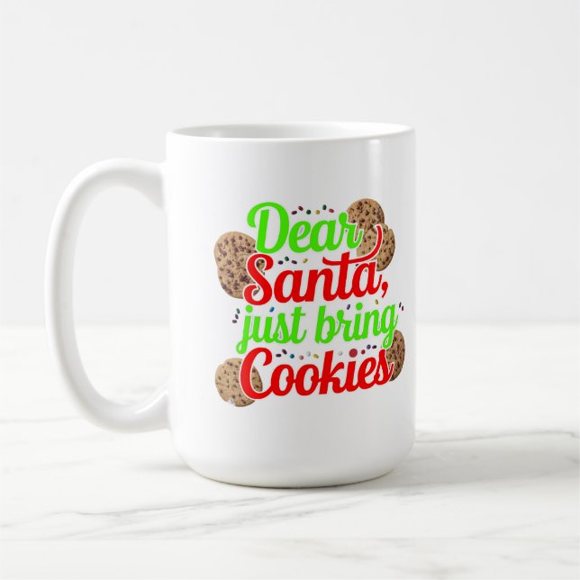 Mug Cher Père Noël Apporte juste des cookies Art numér (Gauche)