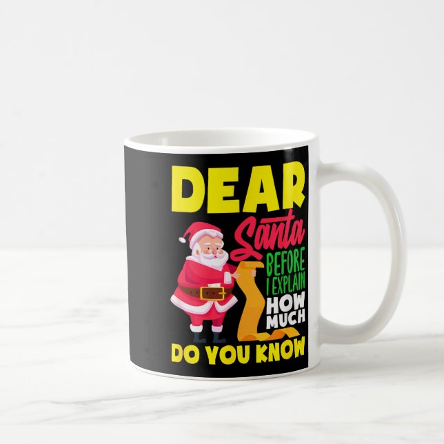 Mug Cher Père Noël avant d'expliquer combien vous save (Droite)