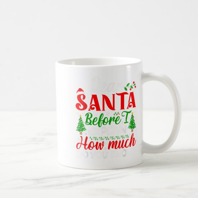 Mug Cher Père Noël avant que j'explique combien en sav (Droite)