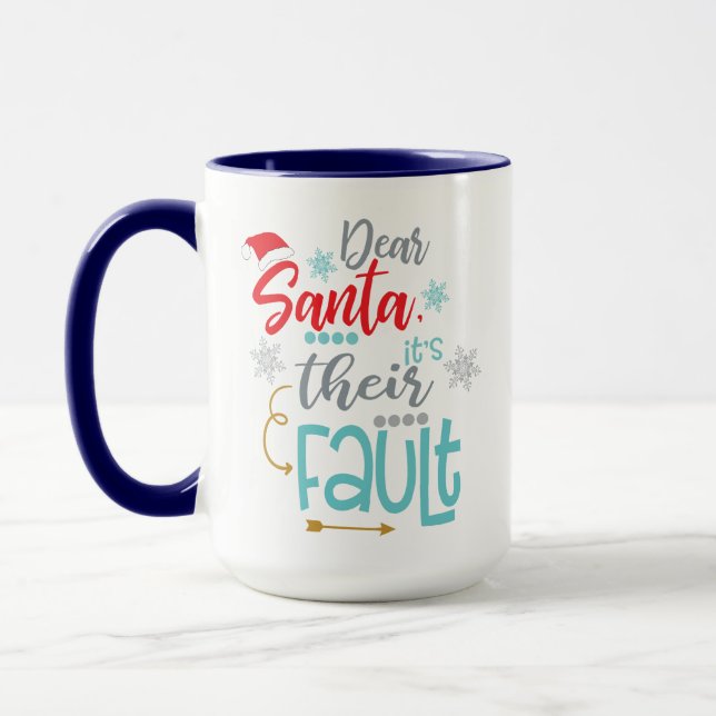 Mug Cher Père Noël, C'est Leur Faute, Joyeux Noël Drôl (Gauche)