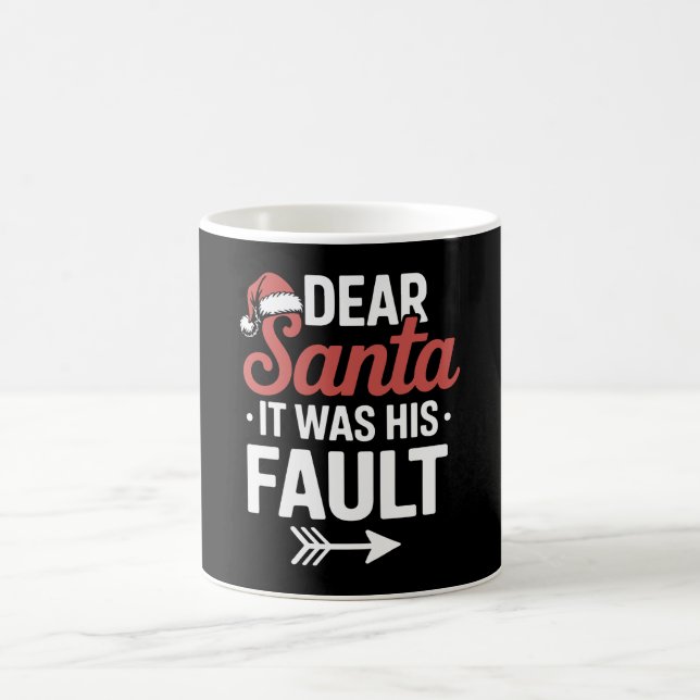 Mug Cher Père Noël C'Était Sa Faute Couples de Noël No (Centre)