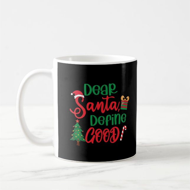 Mug Cher Père Noël Définir bon Noël drôle (Gauche)