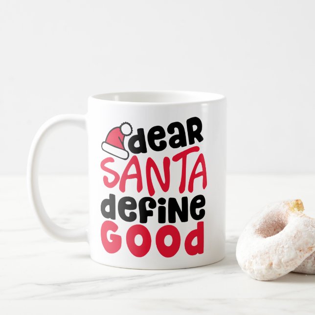 Mug Cher Père Noël Définir bon Noël drôle (Avec donut)