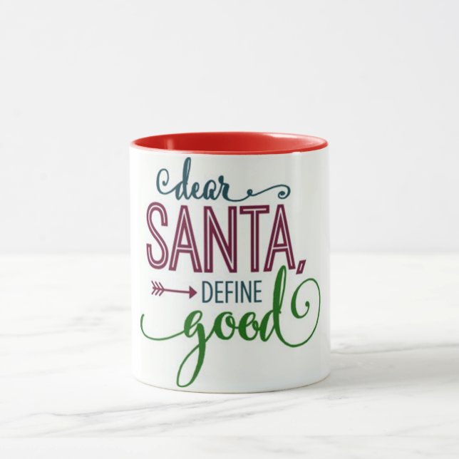MUG **CHER PÈRE NOËL—DÉFINIR LE BIEN** NOËL AMUSANT (Centre)