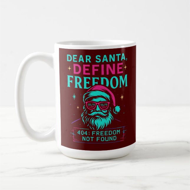 Mug Cher Père Noël Définissez Liberté Design Rétro (Gauche)