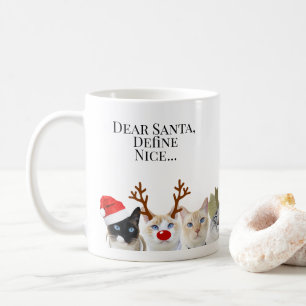 Mug Cher Père Noël, Définissez Nice... Noël aux chats 