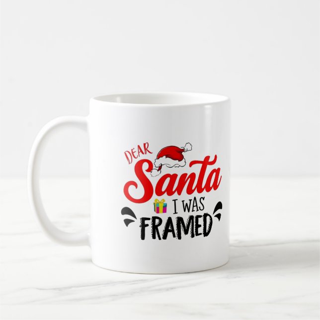 Mug cher père Noël j'ai été encadré design (Gauche)