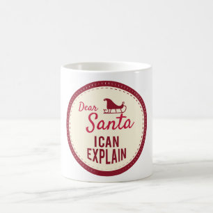 Mug Cher Père Noël, je peux expliquer, citations drôle