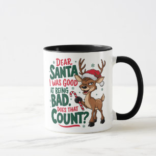 Mug Cher Père Noël, j'étais doué pour être mauvais