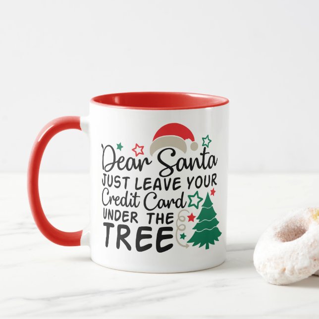 Mug Cher Père Noël Laissez simplement votre carte de c (Avec donut)