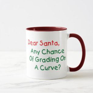 Mug Cher Père Noël, note sur une courbe ? Lettre de No