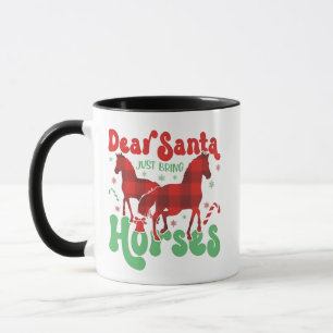 Mug Cher Père Noël viens d'apporter les chevaux drôle 