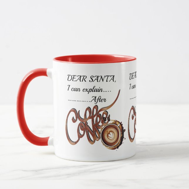 Mug Cher Père NoëlJe peux expliquer  Après le café Tas (Gauche)