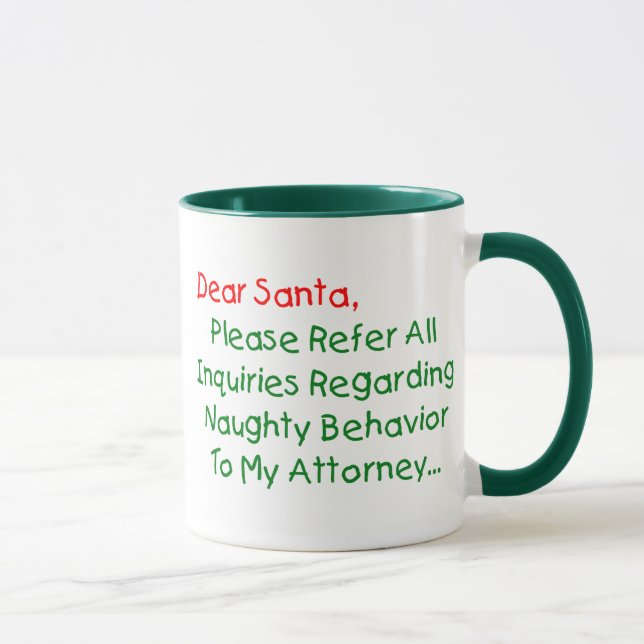 Mug Cher Procureur Père Noël - Lettre de Noël drôle (Droite)