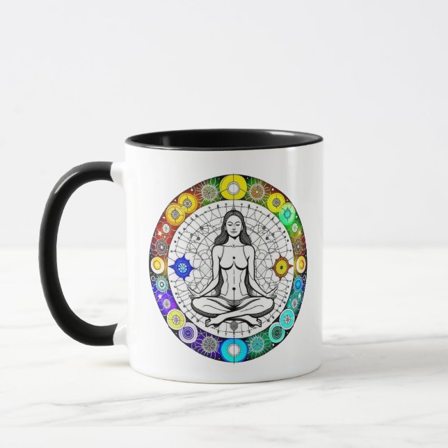 Mug Chercher la méditation sérénité Yoga spirituel (Gauche)