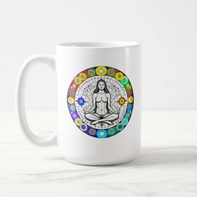 Mug Chercher la méditation sérénité Yoga spirituel (Gauche)