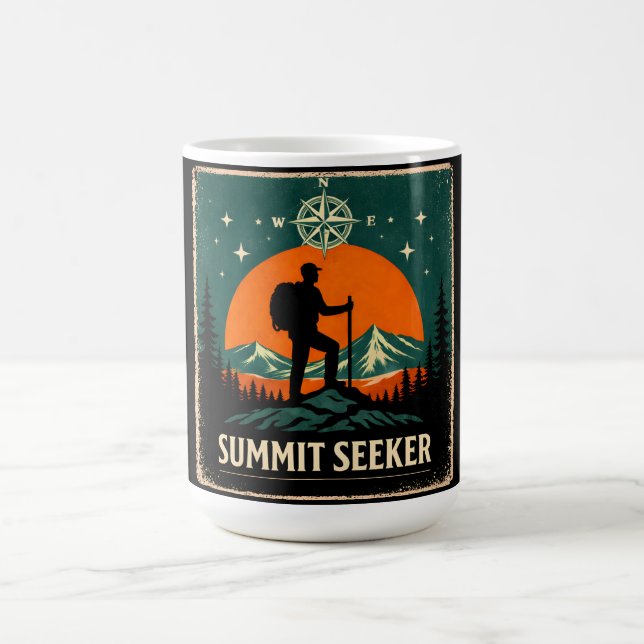 Mug Chercheur de sommet – Réalisation de randonneur de (Centre)