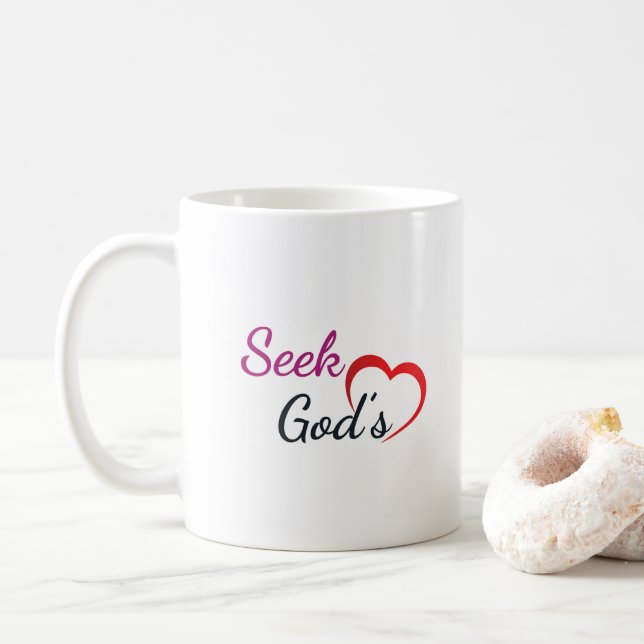 Mug Cherchez le cœur de Dieu  (Avec donut)