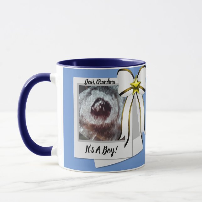 Mug Chère Grandma Blue / White Faire-part Coffee Cup (Gauche)