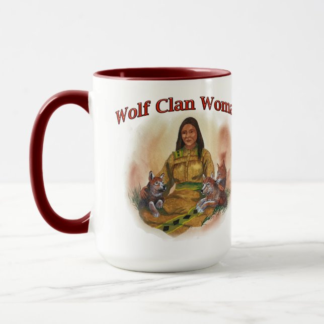 Mug Cherokee Wolf Clan Femme Deux Tone Café (Gauche)