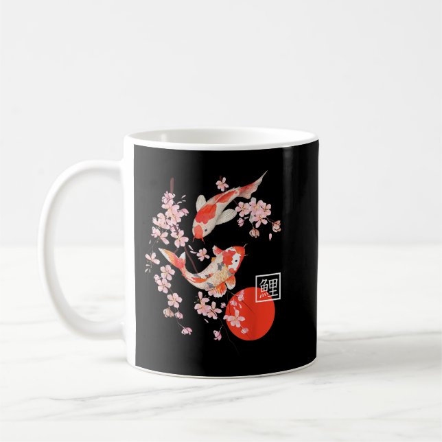 Mug Cherry Blossom Koi Carp Fish Japanese Sakura Graph (Gauche)