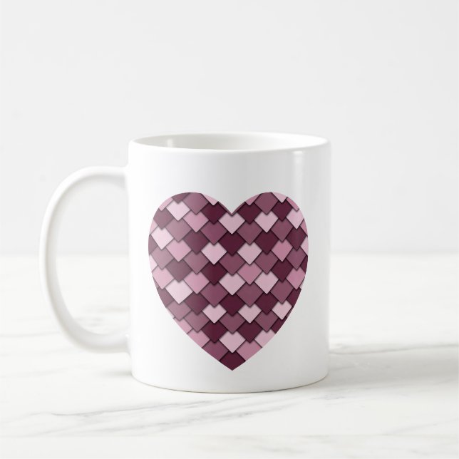 Mug Cherry Carré rose et coeur diamant (Gauche)