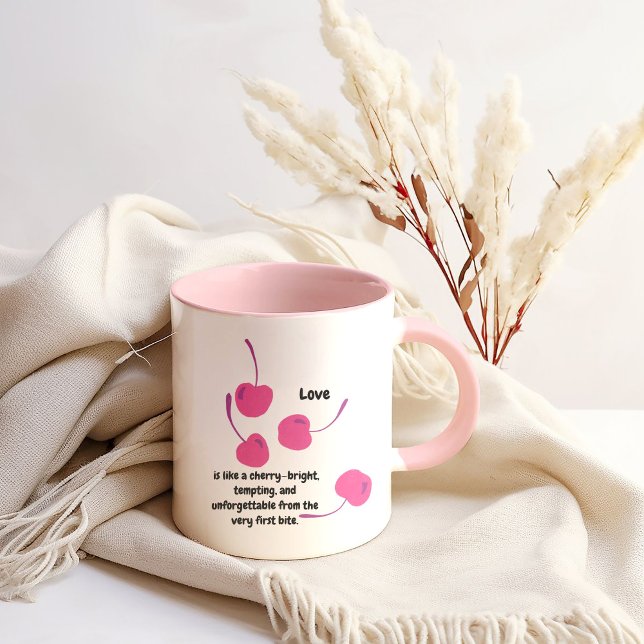Mug Cherry Love – Cerises Pop Art - Saint-Valentin (Créateur téléchargé)