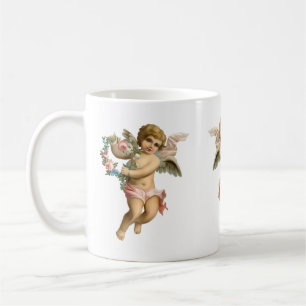 Mug Cherub bébé vintage avec fleurs