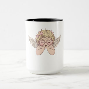Mug Chérubin de Paysage Onirique Fantaisiste avec Cœur