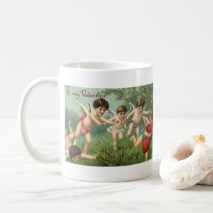 Mug Cherubs vintages de la Saint-Valentin aux Coeurs d
