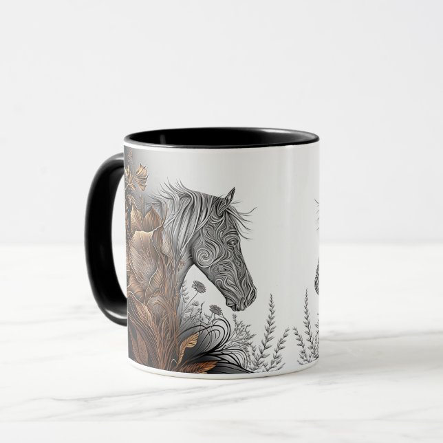 Mug Cheval #03 - Coupe de cuivre et d'encre (Devant gauche)