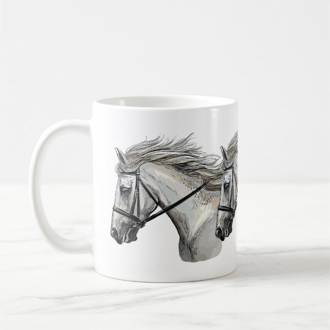 Mug Cheval à main avec brique (Gauche)