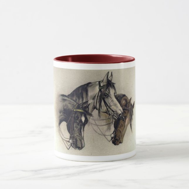 Mug Cheval à trois mains tiré tête Vintage (Centre)