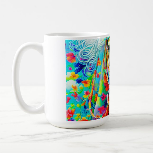 Mug Cheval Adorne aux fleurs (Gauche)
