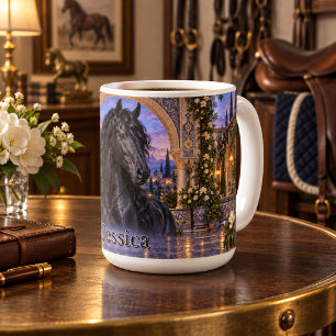 Mug Cheval Andalou Noir Personnalisé Saphir
