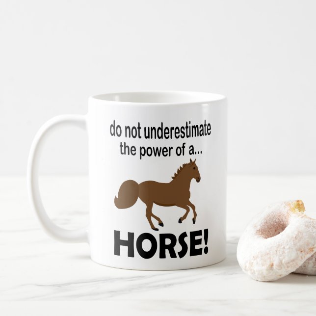 Mug Cheval animal mignon Drôle Cheval (Avec donut)