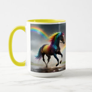 Mug Cheval Arc-En-Ciel Et Danse De Pluie Arc-En-Ciel,
