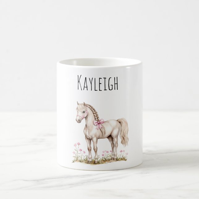 Mug Cheval Blanc & Fleurs (Centre)