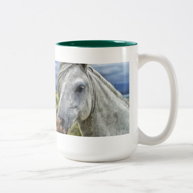 Mug Cheval Blanc/Gris (Droit)